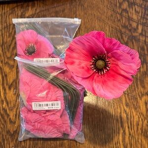 SHEIN Vibrant Faux Pink Poppy Blooms, set of 24 flowers